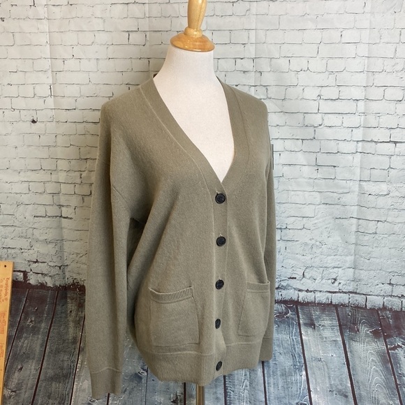 NAADAM 100% Cashmere Boyfriend Cardigan XS Brown Oversized old money luxury - Picture 2 of 16